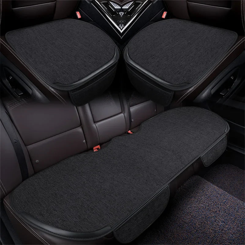 Summer Flax Car Seat Cover Front Rear Full Set Choose Auto Seat Cushion Linen Fabric Seat Pad Protector Car Interior Accessories