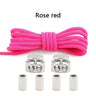 1Pair Round Elastic Laces Sneakers Lock Shoe Laces Without Ties Metal Buckle Laces Kids Adult No Tie Shoelaces Shoes Accessories