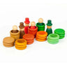 Large Wooden Rainbow Stacker Blocks Nordic Toys Loose Parts Play Wood Blocks Kids Peg Dolls Educational Toys for Children