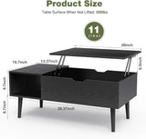 Modern Lift Top Coffee Table Wooden Furniture with Storage Shelf and Hidden Compartment for Living Room Office