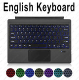 For Microsoft Surface Pro 3 4 5 6 7 8 9 Pro X Go 1 2 3 4 Keyboard Backlit Trackpad Wireless Arabic Russian Spanish Korean AZERTY