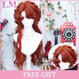 LM Dark Brown Wig Long Wave Wigs for Women Synthetic Hair Wig With Bangs Heat Resistant Party Daily Natural Use