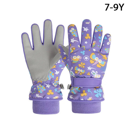 Winter Kids Ski Gloves for Boys Girls Snow Snowboard Warm Children Glove Waterproof Thicken Mittens Keep Finger Warmer 4-13Y