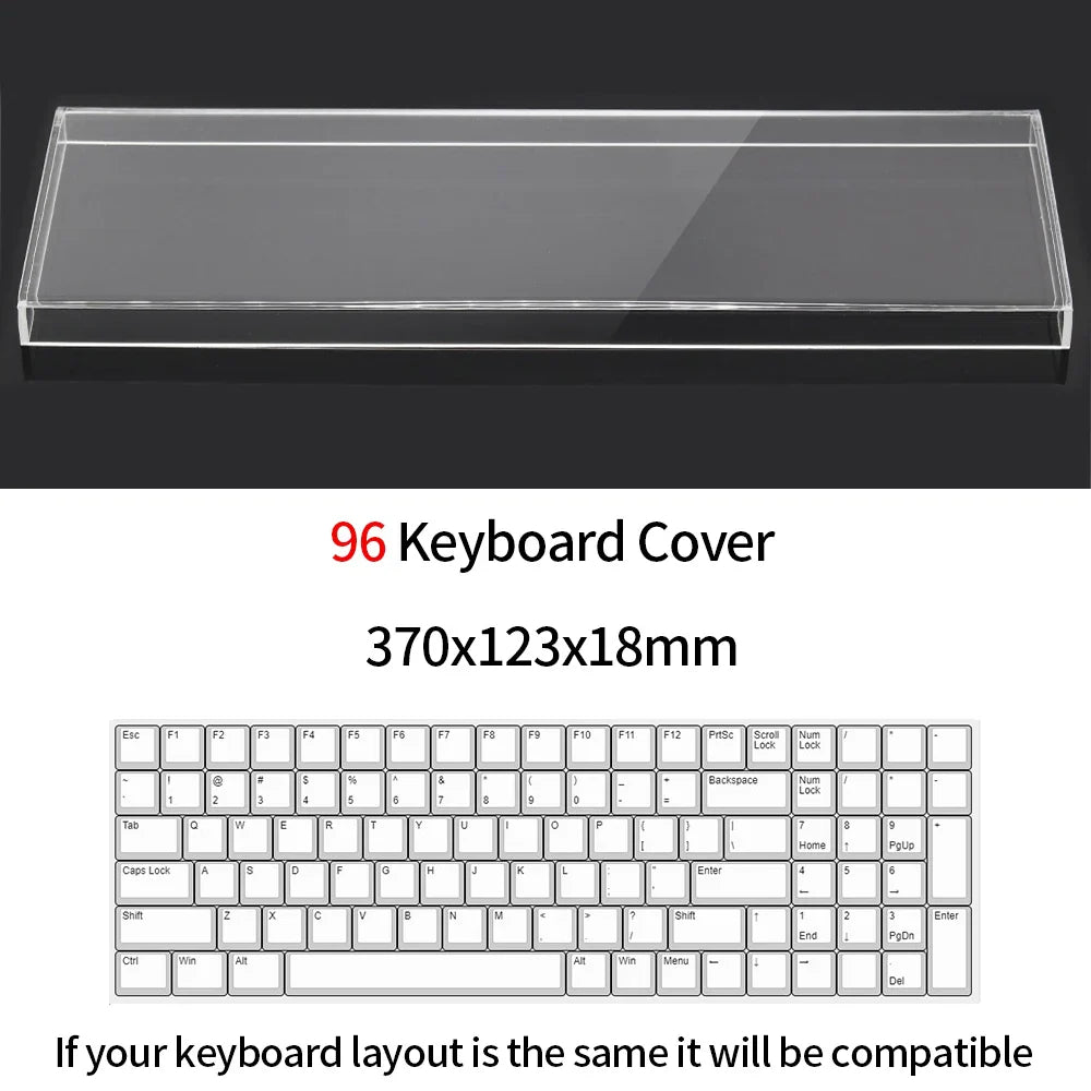 Acrylic Dust Cover for Keyboard Waterproof Dustproof Anti Stepping Protect Cover for 60 64 68 75 84 87 104 108 96 NJ68 Air Cover