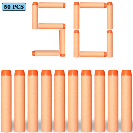 7.2cm 50/100pcs For Nerf Soft Bullets Darts Round Head Refill Sponge Darts Kids Toy Gun Bullets For NERF N-Strike Blasters