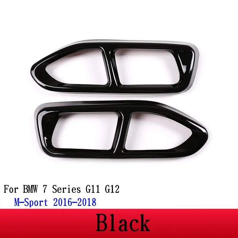 For BMW  7 Series F01 G11 G12 2009-2020 Stainless Steel Car Tail Muffler Exhaust Pipe Output Cover Stickers Car Accessories