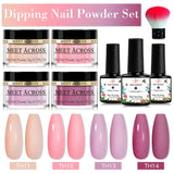 5g Dipping Nail Powder Set Nude Nail Glitter Dipping System Kit For Manicure Nail Art Decorations Natural Dry Without Lamp Cure