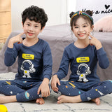 Autumn Cotton Sleepwear Sets for Children Baby Girls Lovely Heart Pajamas 2Pcs Long Sleeve Shirts+Pants Loungewear Kids Clothing