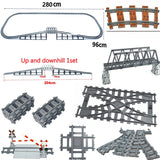 City Train Tracks Forked Flexible Railway Bridge Rail Viaduct Buliding Block Toy Straight Cruved Soft Track Bricks Leduo Gift