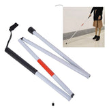 Folding Blind Cane Walking Stick Mobility & Daily Living Aids with Red Reflective Tape for Visually Impaired Seniors & Adults