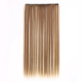 Synthetic Clip in Hair Extensions 6 Pcs/Set 16 Clips Long Straight Hairpieces Clip On Hair Extension for Women Blonde