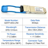 QSFP 40Gb LR4 Transceiver Module QSFP+ 40GBASE-LR4 1310nm 10km/20km LC Fiber Optic Module For Mikrotik,TP-Link Optical Equipment