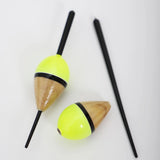 FREE FISHER 10pcs Lighted Fishing Floats Set Collection Cork Buoy Paulownia Wood Floats+ Plastic Stick Kit Buoyancy 2g 8cm Buoy