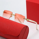 Luxury Brand Diamond Acetate Frame Square Sunglasses For Men Trendy Rimless Rectangle Sun Glasses Oculos De Sol Masculino