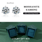 SP-LAM Moissanite Stud Earrings Women Sterling Silver 925 Classic Style Korean Fashion Small Earring Pendientes Cерьги Gift