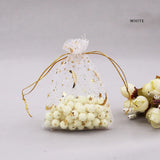 100pcs/lot Moon Star Organza Bags 7x9cm Small Christmas Drawstring Gift Bag Charm Jewelry Boxes Organizer Packaging Bags Pouches