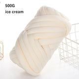 500g/1kg Thick Chunky Yarn Cored Cotton Wool Tube Crochet Yarn for DIY Blanket Hat Bulky Arm Roving Hand Knitting Spin Yarn