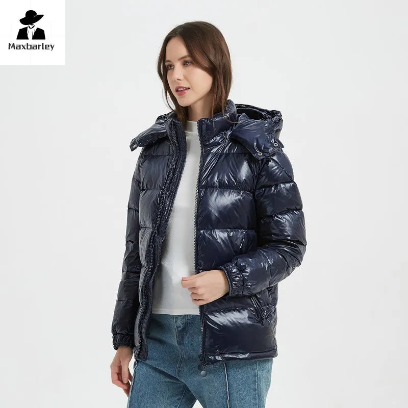 2023 Winter Men's Down Jacket Light Luxury Thick Men's And Women's White Duck Down Jacket Brand Warm Short Hooded Coat Ski Suit