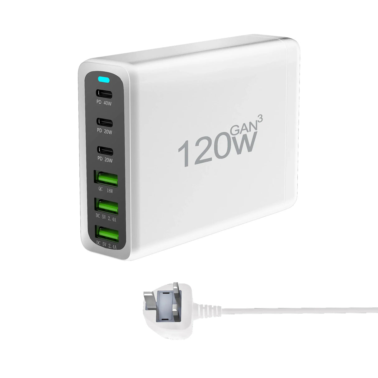 100W 120W 200W GaN Charger 6 Ports USB Type C PD Charger Quick Charge 3.0  USB Type C Quick Charger Mobile Phone USB Charger