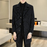 2023 High-end Feel Men Fashion Handsome All Woolen Coat Suit Collar Long Trench Coat Woolen Coat Thick Casual  Winter Jacket Men