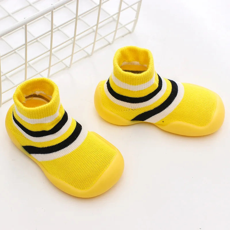 Unisex Baby Shoes First Shoes Baby Walkers Toddler First Walker Baby Girl Kids Soft Rubber Sole Baby Shoe Knit Booties Anti-slip