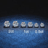 NeeTim 2ct Moissanite Earrings For Women Men Lab Diamond White Gold Plated 925 Sterling Silver Stud Earring Luxury Fine Jewelry