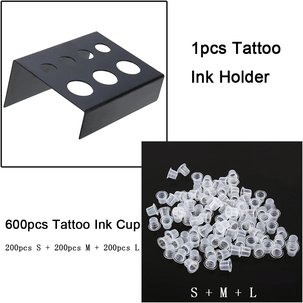 Hot 7/8/23 Holes Tattoo Ink Cup Holder Stand Tattoo Tool Pigment Black Container Makeup Accessories for Body Art Supplies