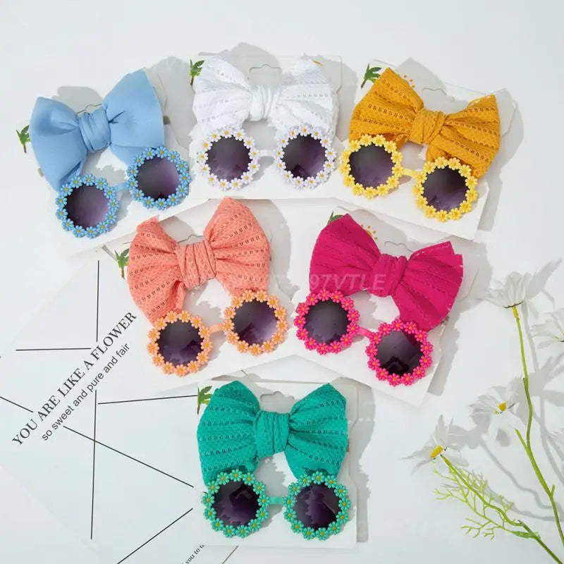 Childrens Sunglasses With A Sense Of Texture Baby Girl Hair Accessories Bow Hair Band Glasses And Accessories Baby Sunglasses