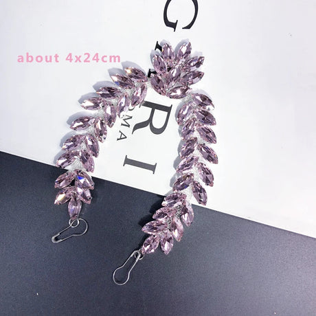 High Quality Crystal Bridal Belt Rhinestone Applique Strass Flower Motif Trim Chain Sewing on Garment Shoes Bags DIY Accessories