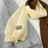 Winter Knitted Scarf For Children Warm Long Scarves Cute Plaid Striped Bear Boys Girls Neck Scarf Shawl Korean Style