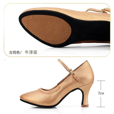 XIHAHA Women Modern Dance Shoes Girls Standard Dancing Shoes High Heeled Ballroom Latin Dance Shoes for Women 3.5 5 7CM Heel