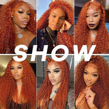 13x4 Deep Wave Orange Ginger Lace Front Wigs Human Hair For Women 13x6 Hd Glueless Lace Frontal Wig 4x4 Closure Human Hair Wig