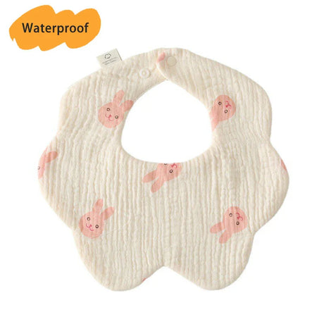 New Thickened 7 Layers Cotton Waterproof Baby Bibs Cute Print Saliva Towel Newborn Burp Cloths for Boys Girls Feeding Drool Bib