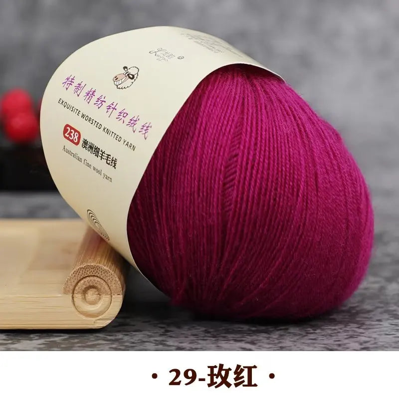 50g 100% Merino Wool Yarn Thin Yarn Soft Anti-pilling Eco-friendly High Quality for Hand Knitting Wool Crochet Knitting