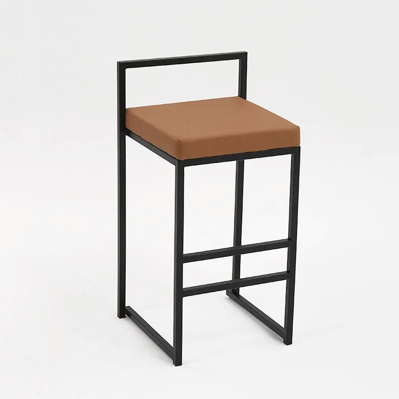 Reinforce Counter Bar Stool Metal Nordic Design European Bar Chair Minimalist Dinning Black Legs Taburetes De Bar Furniture