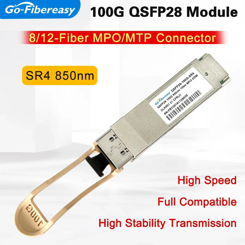 High Speed QSFP28 100G 850nm Fiber Optical Module 100GBASE-SR4 100m MTP/MPO DDM For Cisco QSFP28-100G-SR4/ Mikrotik Equipment