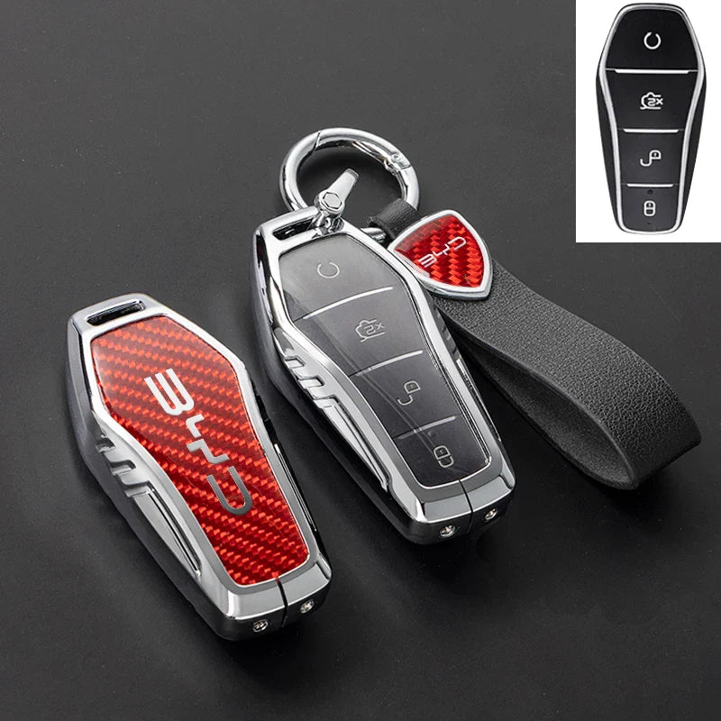 Car Key Cover Smart Remote Key Case for BYD Tang DM 2018 Key Bag Auto Accessories Keychain Keyring Key Covers