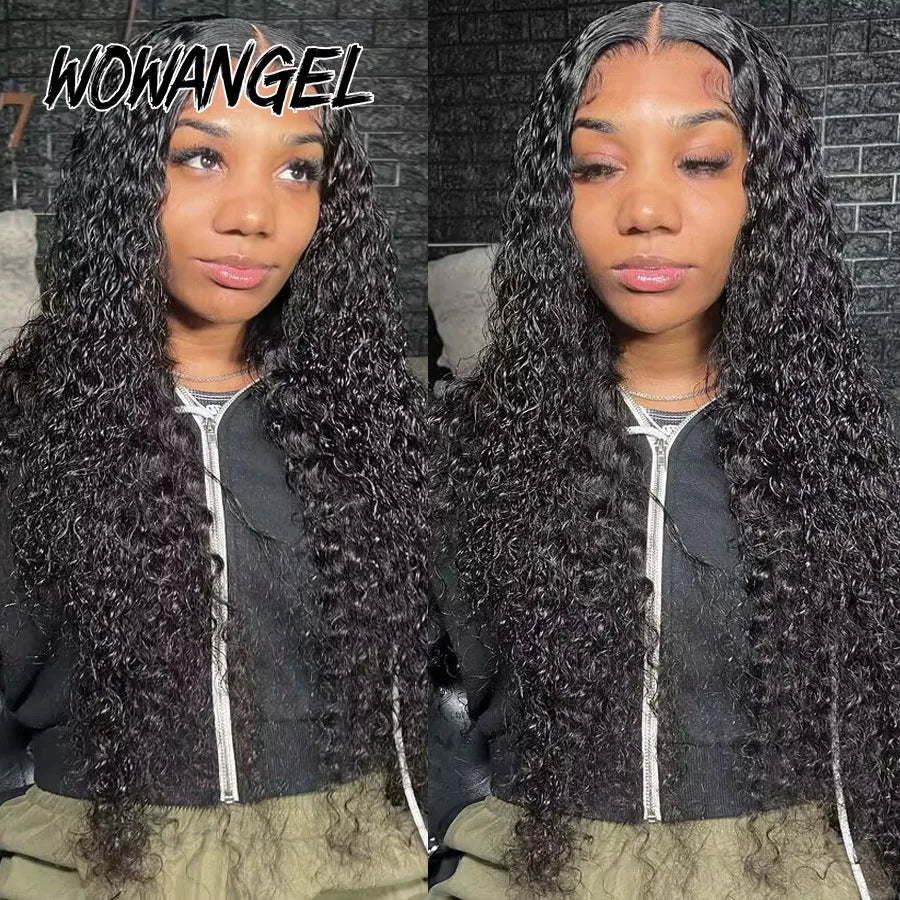 7x7 6x6 5x5 Glueless HD Lace Closure Wig Water Wave Wig Melt Skin Pre Plucked Curly Human Hair Wigs Ready to Wear Wigs For Woman