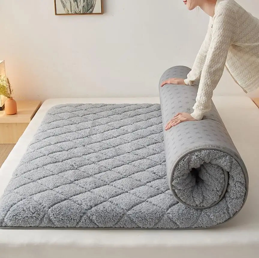 Bed Mattress Thickness Bedding Mat Tatami Mat Winter Warm Thick Soft Plush Mattress Breathable Student Dormitory