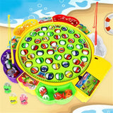 Electric Musical Rotating Fishing Toy Children Board Play Fish Game Outdoor Sports Educational Toys For Boys Girls