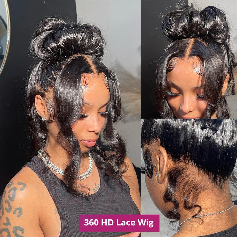 Body Wave 360 Full Lace Wig Human Hair Pre Plucked 13x6 HD Transparent Lace Frontal Wig 13x4 Brazilian Hair Wigs For Black Women