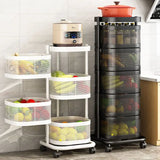 Kitchen 5 Tier Rolling Utility Cart Fruit Storage Basket Installation Free Serving Storage Cart Kitchen Islands & Trolleys