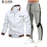 BSS FLEXX APPAREL 2024 Mens Tracksuits Men Sets Sweatshirt+sweatpants Tracksuit Zipper Stand Collar Sports Suit Jogging Fitness