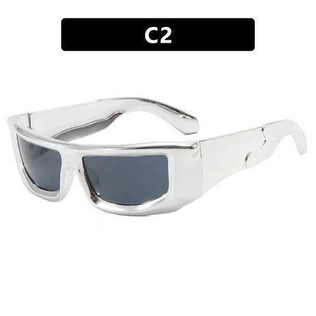 Fashion Women's Y2K Rectangle Sunglasses Men and Women Trendy Hip-Hop Sun Glasses Male Sports Cycling Eyewear UV400 Goggles