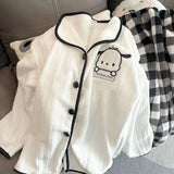 Pochacco Flannel Home Suit Coat Velvet Home Suit Coat Kawaii Pajama Sanrio Animation Derivatives Peripheral Products