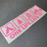 One Life Live it Camping Outdoor Enthusiast Car Sticker Wild Survival Quadruple Decal for Vehicle Auto Window Tail Body