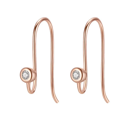 Rose Gold Hoop Earrings For Women 925 Silver Original Pave CZ Heart Ciecle Star Moon U Shape Earrings Luxury Wedding Jewelry