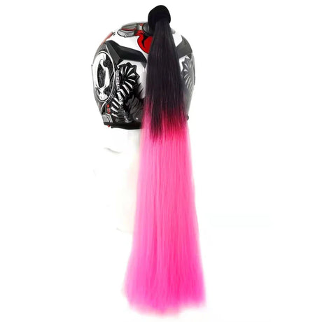 New 24" Punk Style Motorcycle Helmet Braids Bike Gradient Ramp Twist Sucker Removable Braid Pigtail Ponytail Motocross Racing