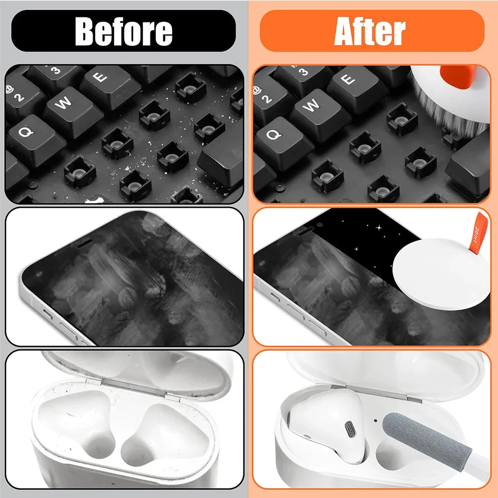 LORYI 20 IN1 Computer Keyboard Cleaning Kit Multifunctional Phone Camera Screen Cleaner With Extended Cleaning Rod For Laptop PC