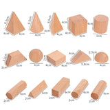 Mini DIY Wooden Toys Solid Geometric Shape Building Block Early Learning Educational Toy Montessori Home Study Tools Space Think